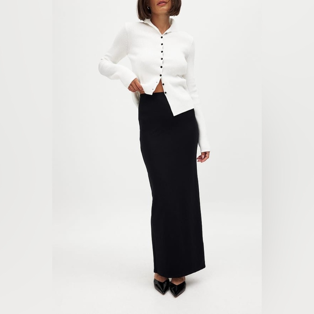 Maxi Black Slit Skirt NWT